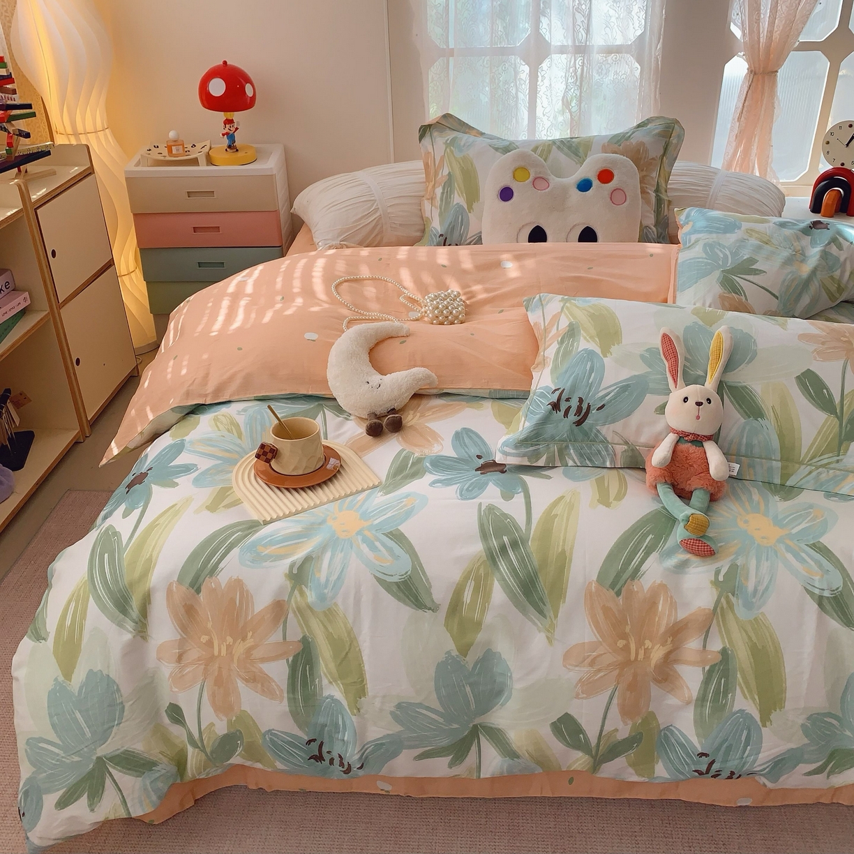 91家纺网 家纺一手货源 找家纺 （总）莱豫家纺 2025新款小清新全棉纯棉四件套