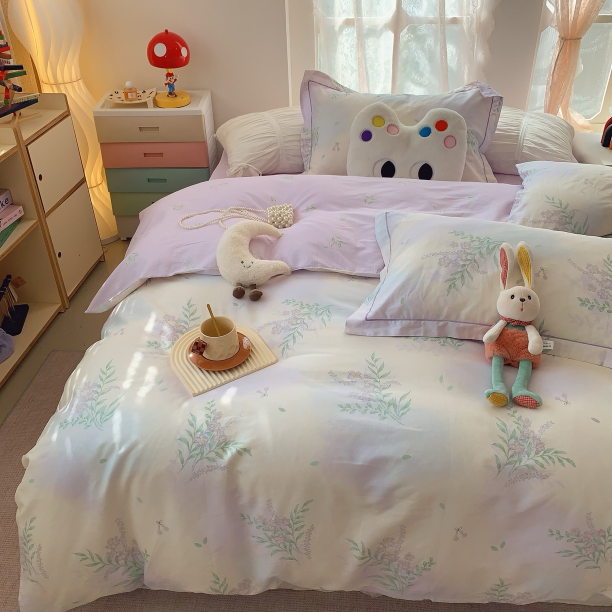 91家纺网 家纺一手货源 找家纺 （总）莱豫家纺 2025新款小清新全棉纯棉四件套