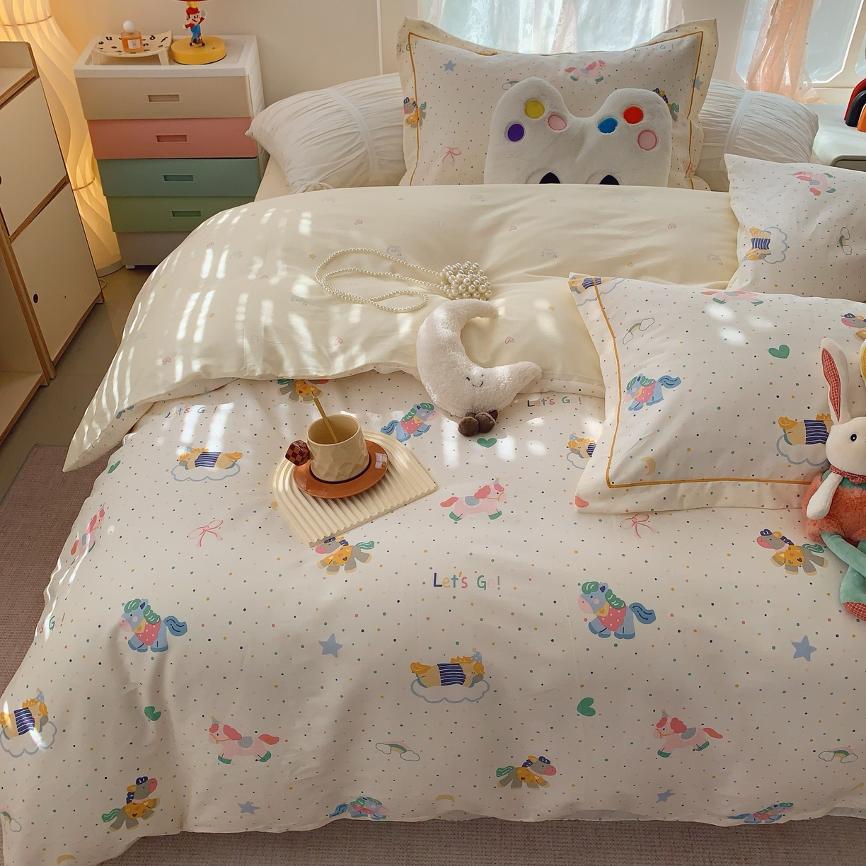 91家纺网 家纺一手货源 找家纺 （总）莱豫家纺 2025新款小清新全棉纯棉四件套