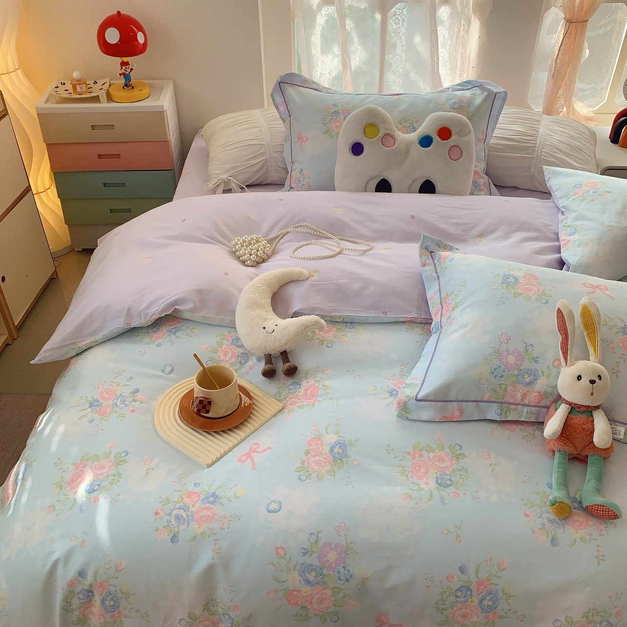 莱豫家纺 2025新款小清新全棉纯棉四件套 春黛