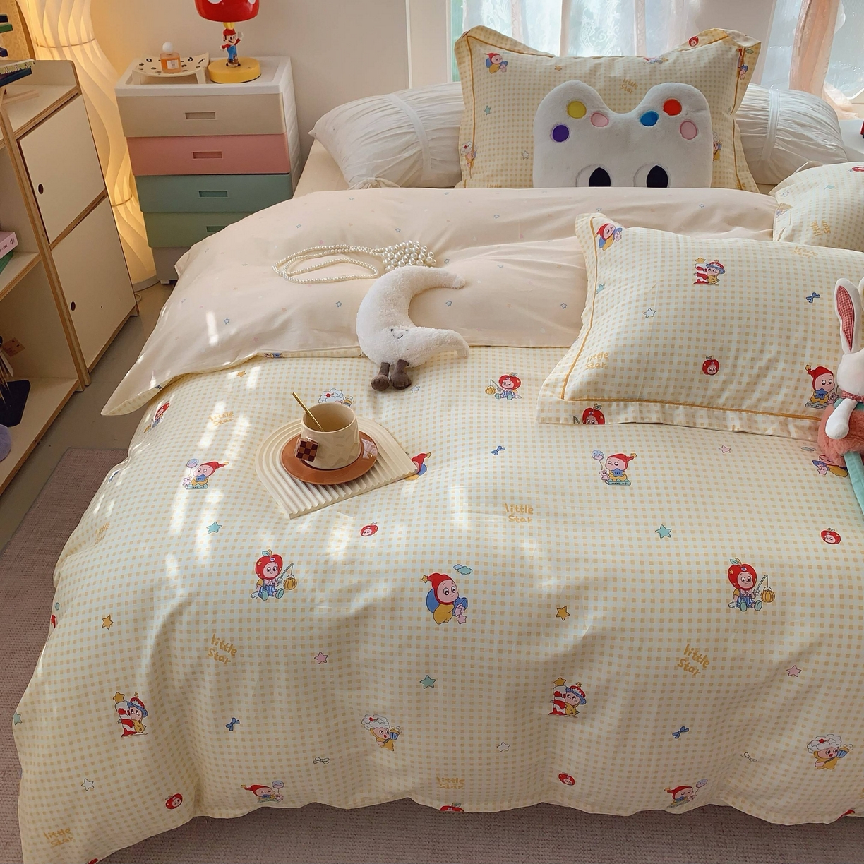 91家纺网 家纺一手货源 找家纺 （总）莱豫家纺 2025新款小清新全棉纯棉四件套