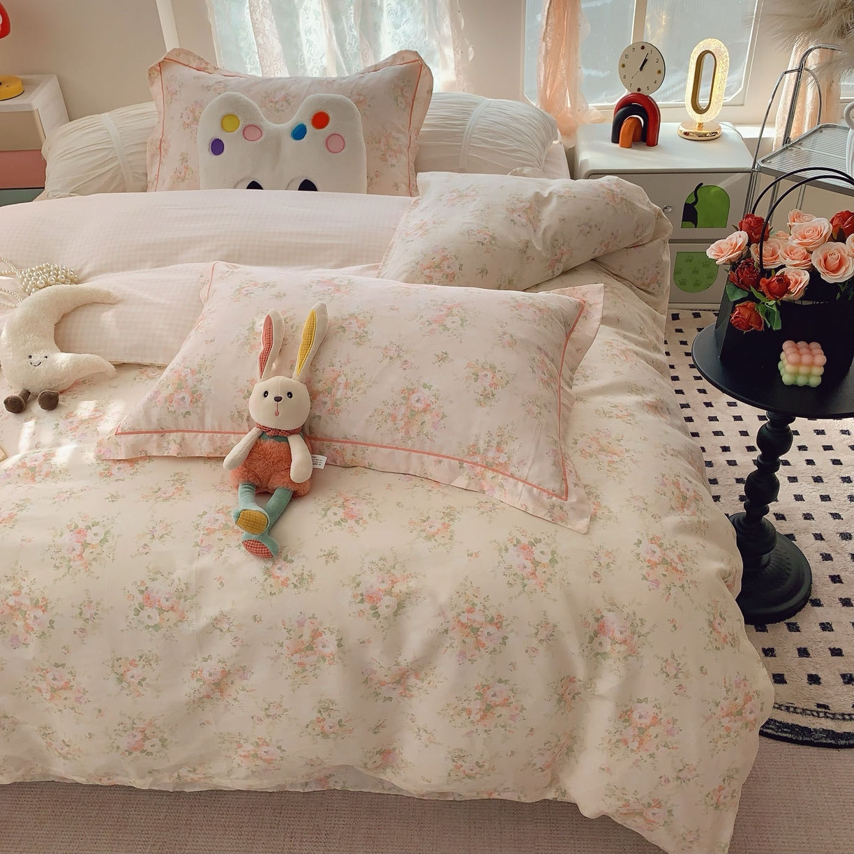 91家纺网 家纺一手货源 找家纺 莱豫家纺 2025新款小清新全棉纯棉四件套 锦绣米