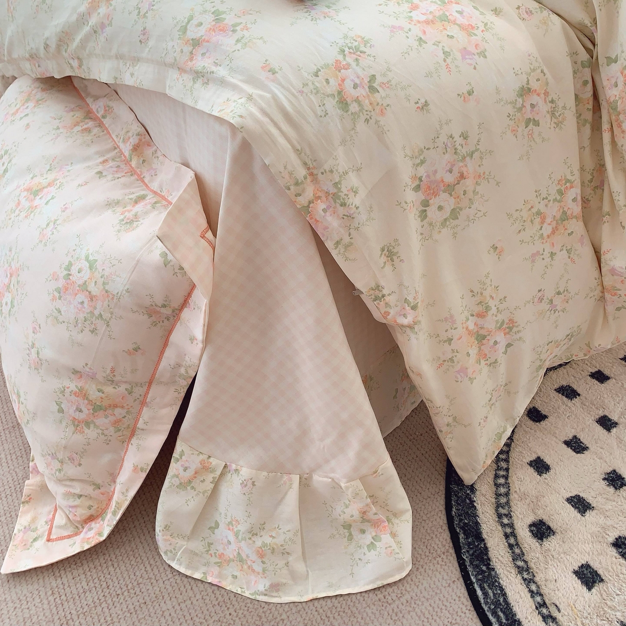 91家纺网 家纺一手货源 找家纺 莱豫家纺 2025新款小清新全棉纯棉四件套 锦绣米