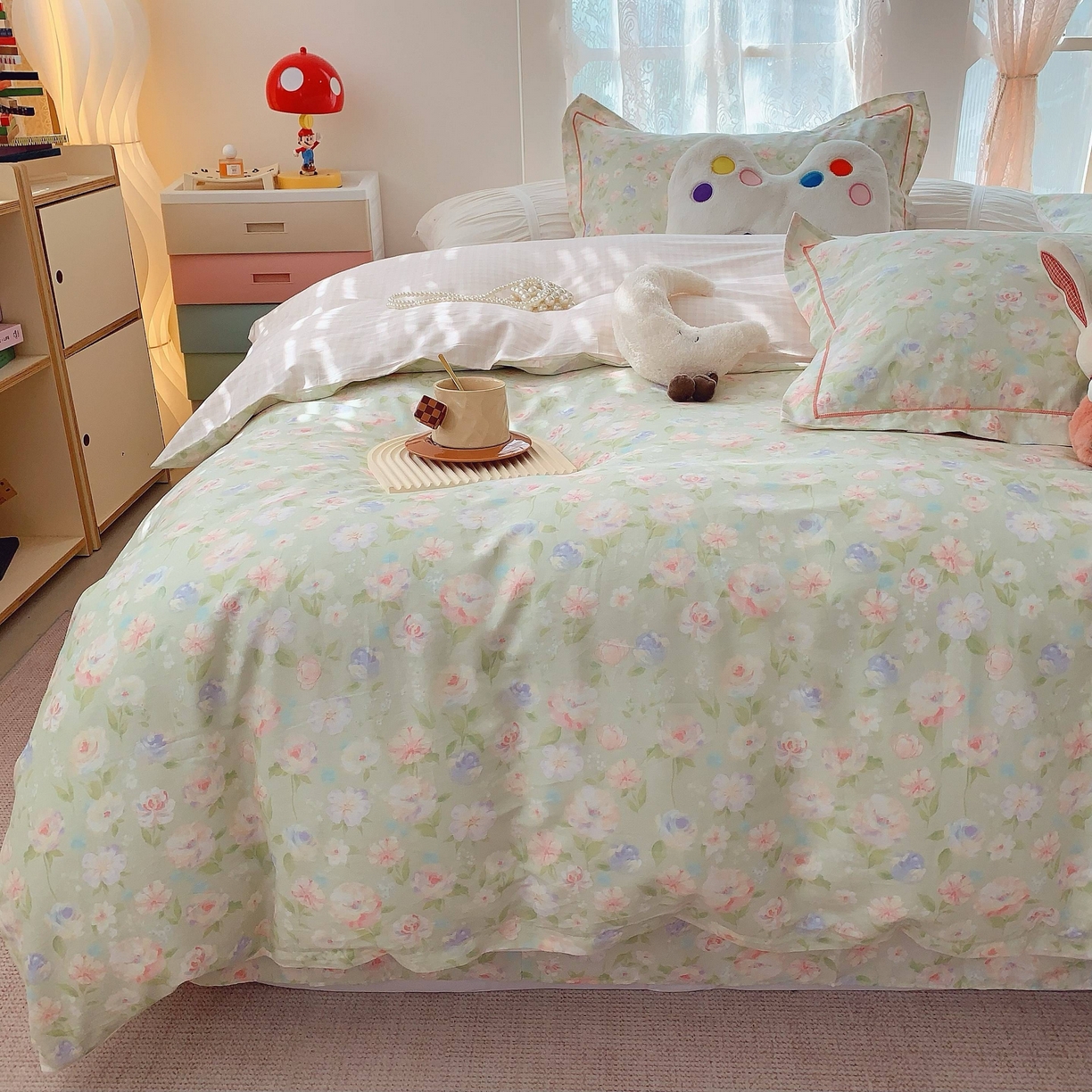 莱豫家纺 2025新款小清新全棉纯棉四件套 小小花园