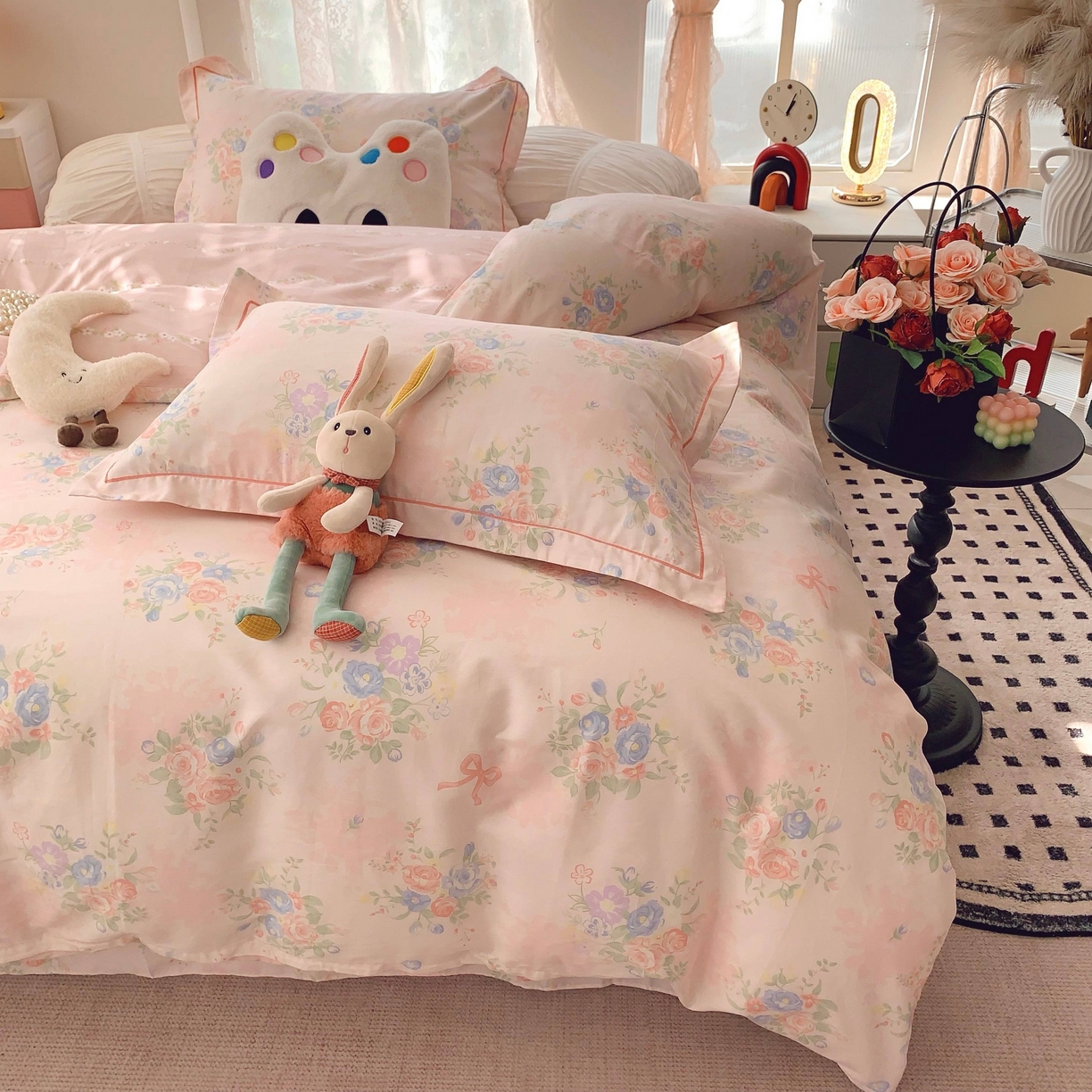 91家纺网 家纺一手货源 找家纺 莱豫家纺 2025新款小清新全棉纯棉四件套 白薇