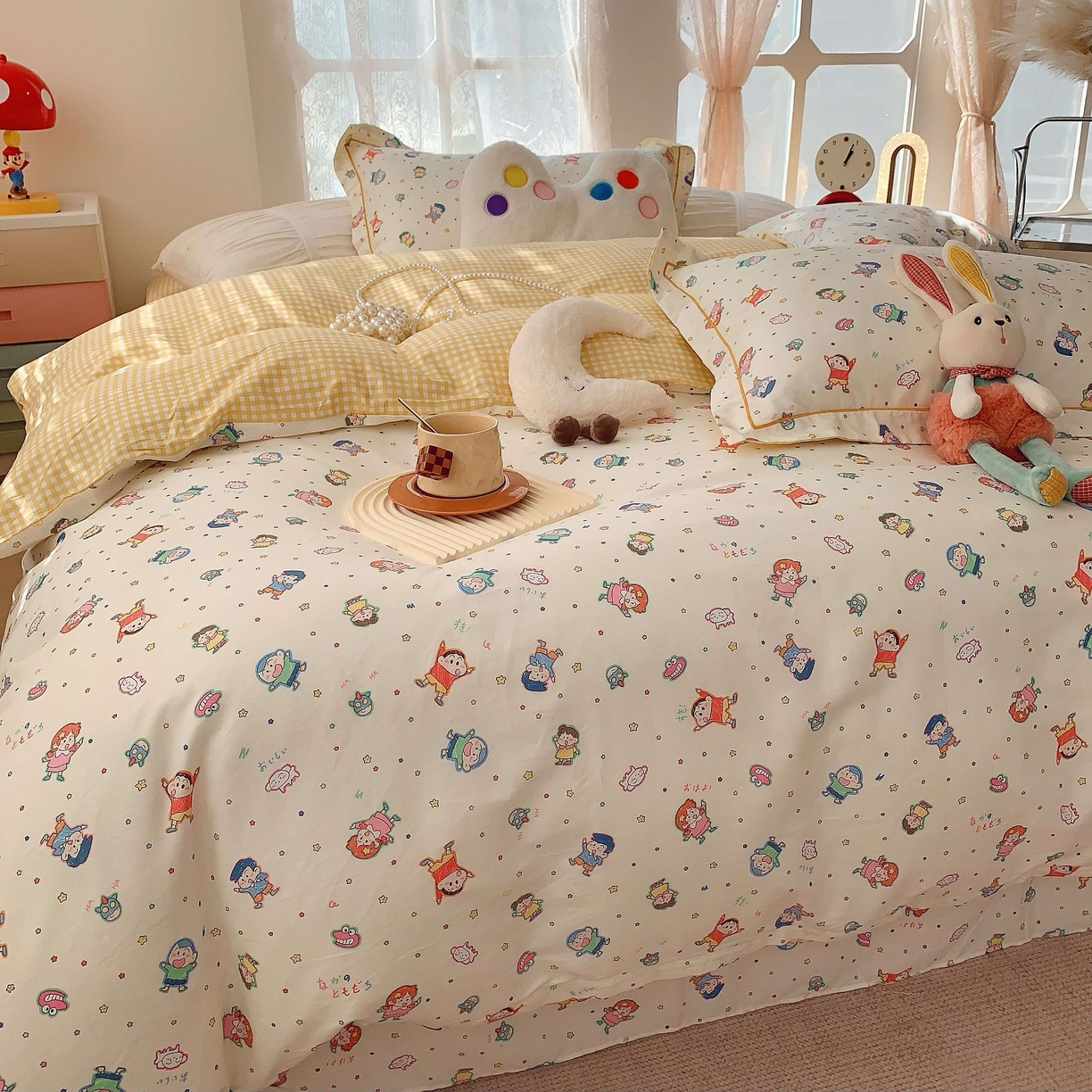 91家纺网 家纺一手货源 找家纺 莱豫家纺 2025新款小清新全棉纯棉四件套 童年