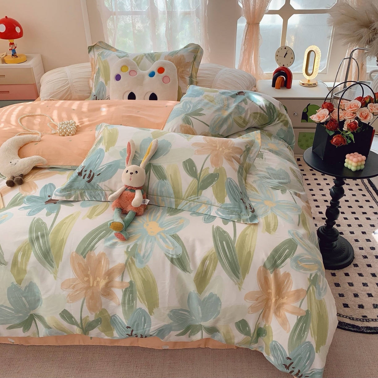 91家纺网 家纺一手货源 找家纺 莱豫家纺 2025新款小清新全棉纯棉四件套 雅蔓