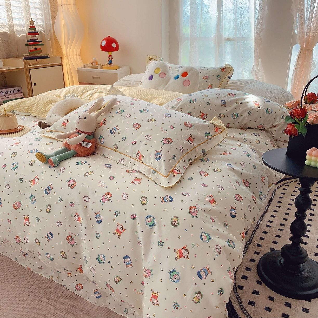 91家纺网 家纺一手货源 找家纺 莱豫家纺 2025新款小清新全棉纯棉四件套 童年