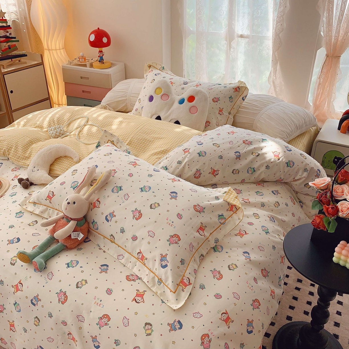 91家纺网 家纺一手货源 找家纺 莱豫家纺 2025新款小清新全棉纯棉四件套 童年