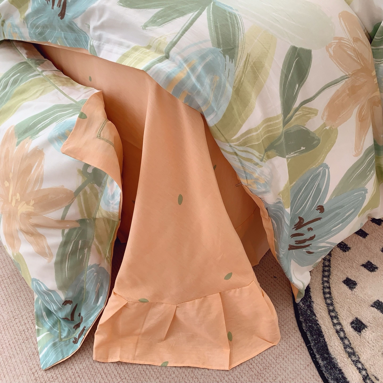 91家纺网 家纺一手货源 找家纺 莱豫家纺 2025新款小清新全棉纯棉四件套 雅蔓