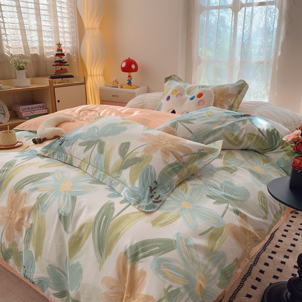 91家纺网 家纺一手货源 找家纺 莱豫家纺 2025新款小清新全棉纯棉四件套 雅蔓