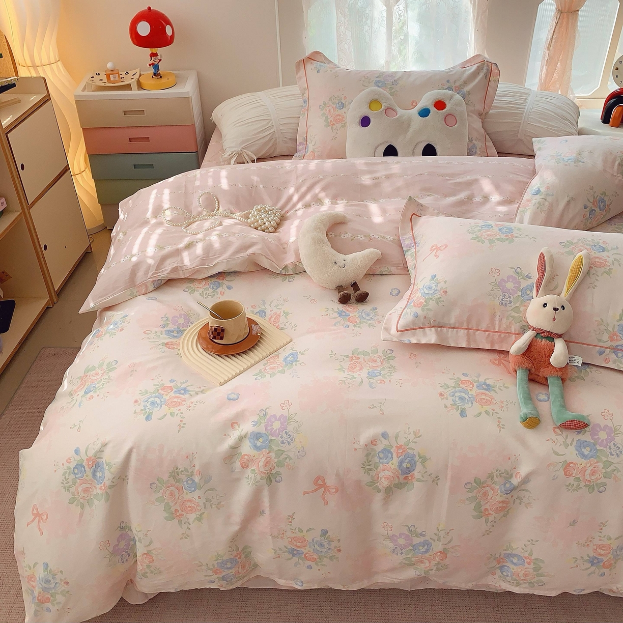 91家纺网 家纺一手货源 找家纺 （总）莱豫家纺 2025新款小清新全棉纯棉四件套