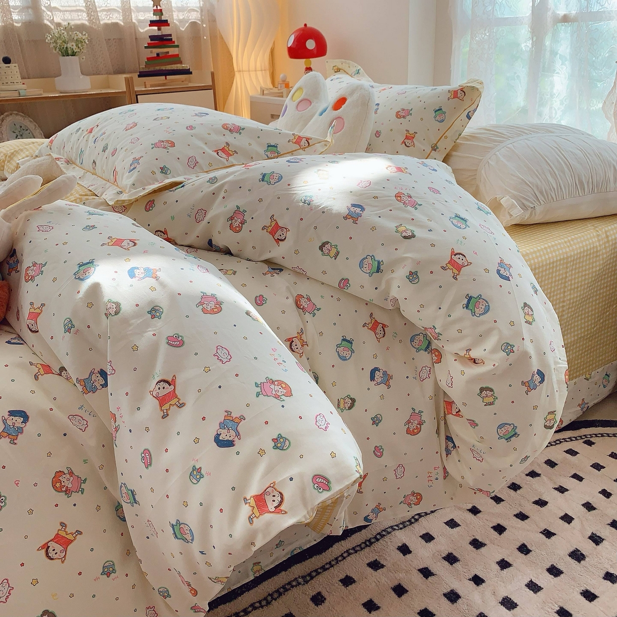 91家纺网 家纺一手货源 找家纺 莱豫家纺 2025新款小清新全棉纯棉四件套 童年