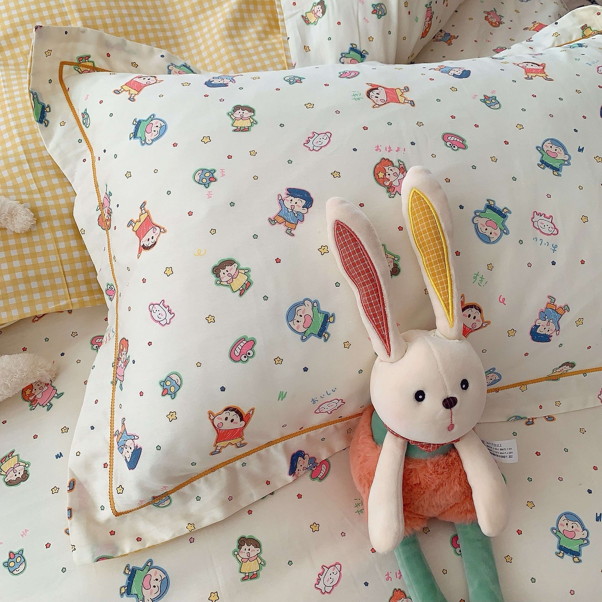 91家纺网 家纺一手货源 找家纺 莱豫家纺 2025新款小清新全棉纯棉四件套 童年