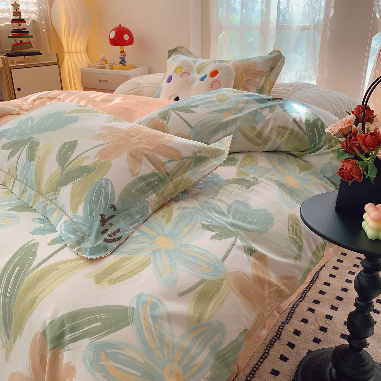 91家纺网 家纺一手货源 找家纺 莱豫家纺 2025新款小清新全棉纯棉四件套 雅蔓