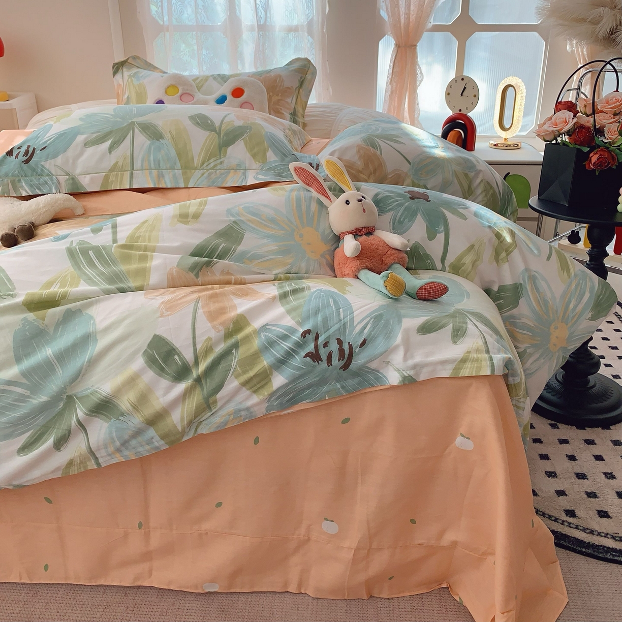 91家纺网 家纺一手货源 找家纺 莱豫家纺 2025新款小清新全棉纯棉四件套 雅蔓