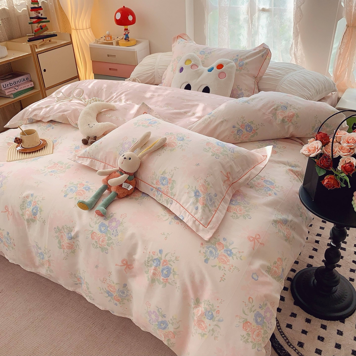 91家纺网 家纺一手货源 找家纺 莱豫家纺 2025新款小清新全棉纯棉四件套 白薇