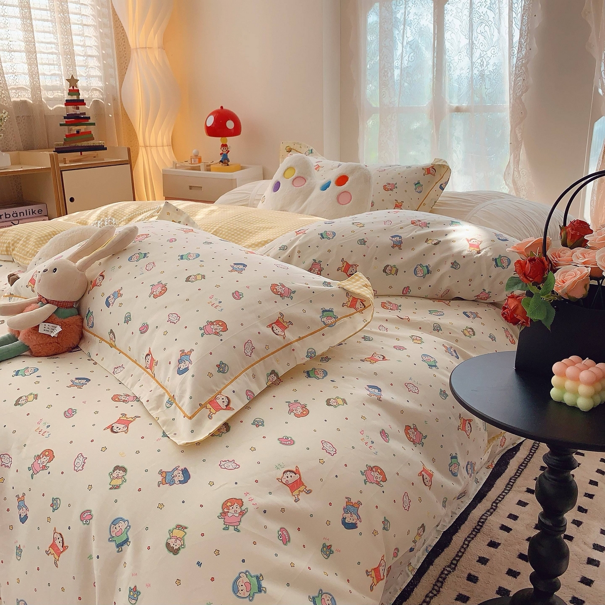 91家纺网 家纺一手货源 找家纺 莱豫家纺 2025新款小清新全棉纯棉四件套 童年