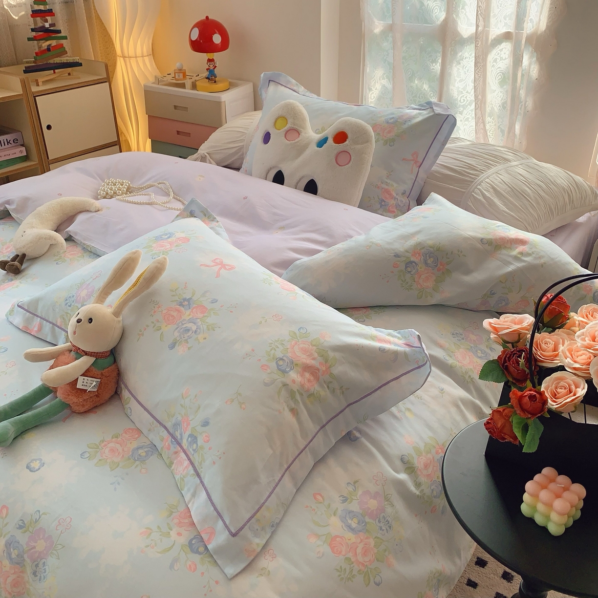 91家纺网 家纺一手货源 找家纺 莱豫家纺 2025新款小清新全棉纯棉四件套 春黛