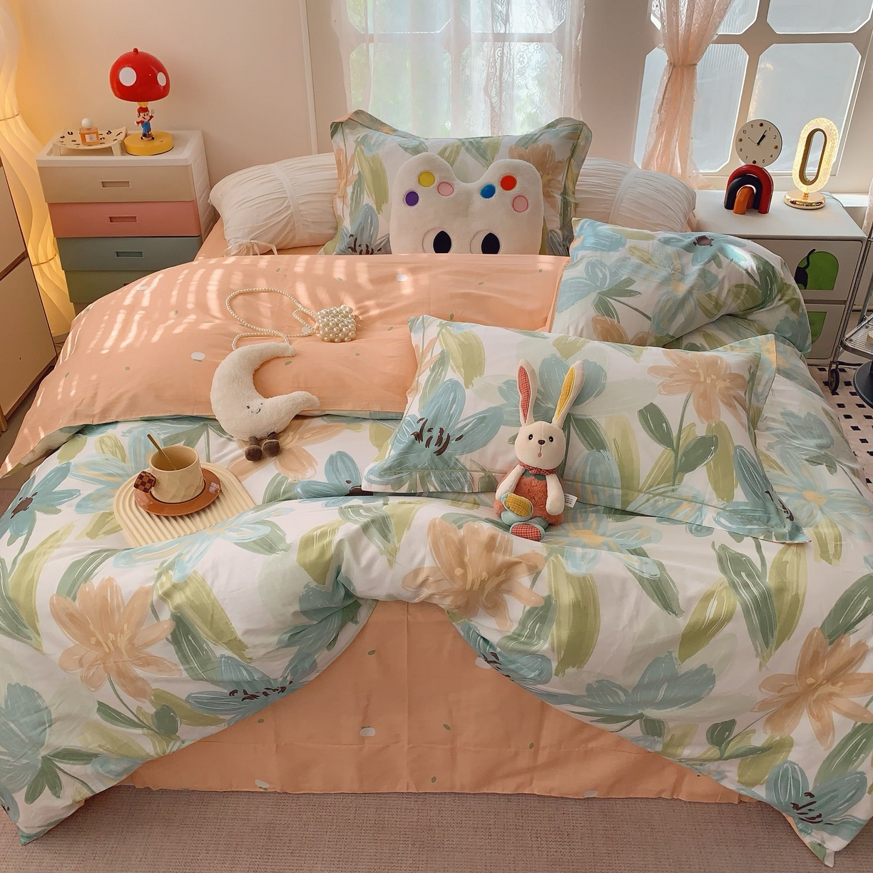 91家纺网 家纺一手货源 找家纺 莱豫家纺 2025新款小清新全棉纯棉四件套 雅蔓