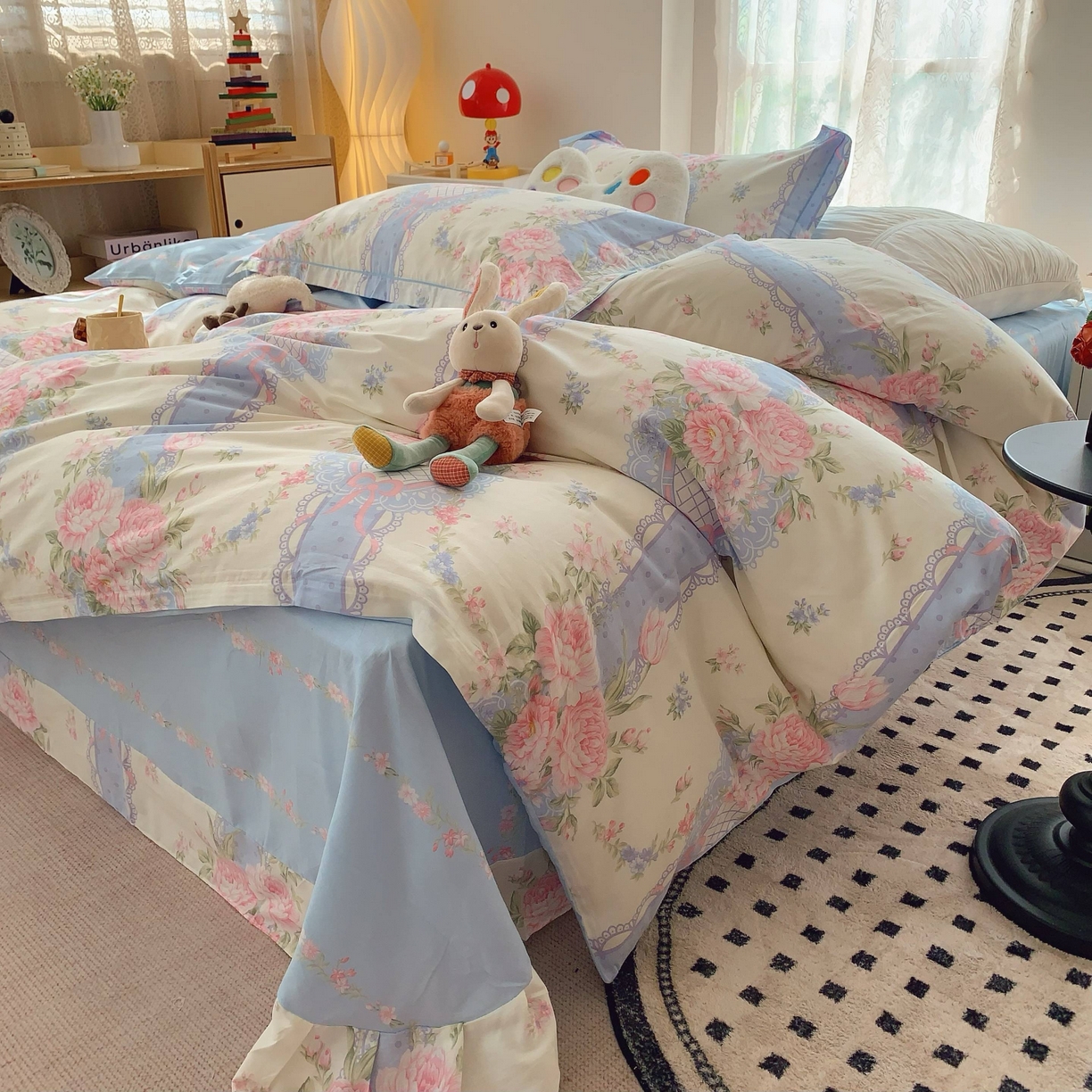 91家纺网 家纺一手货源 找家纺 莱豫家纺 2025新款小清新全棉纯棉四件套 仙本娜