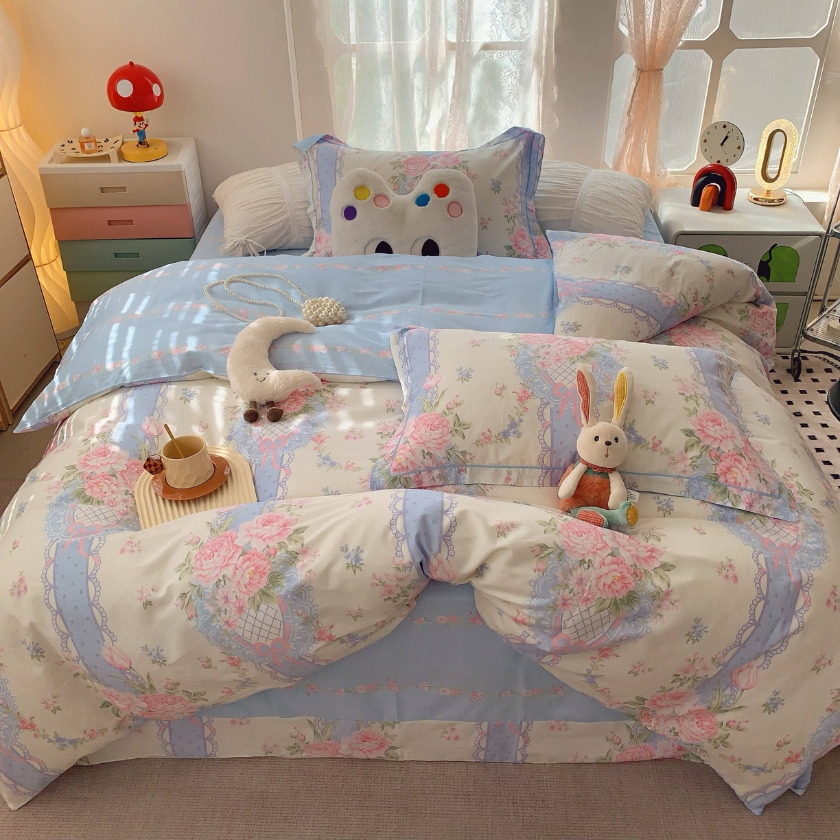 91家纺网 家纺一手货源 找家纺 莱豫家纺 2025新款小清新全棉纯棉四件套 仙本娜