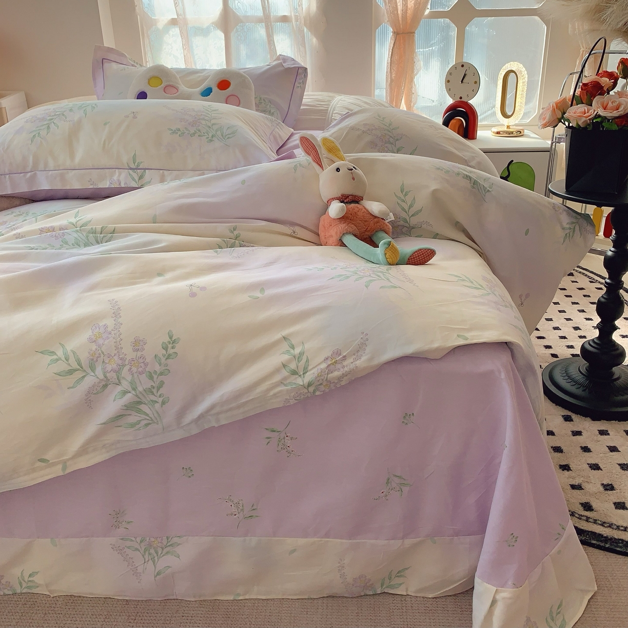 91家纺网 家纺一手货源 找家纺 莱豫家纺 2025新款小清新全棉纯棉四件套 芳华