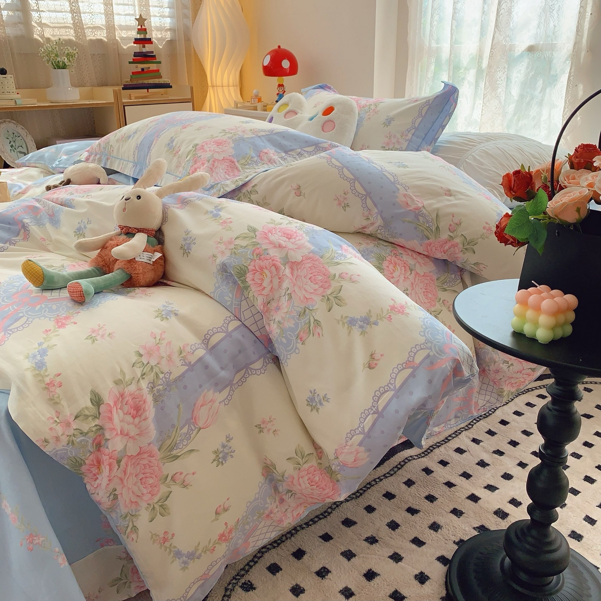 91家纺网 家纺一手货源 找家纺 莱豫家纺 2025新款小清新全棉纯棉四件套 仙本娜