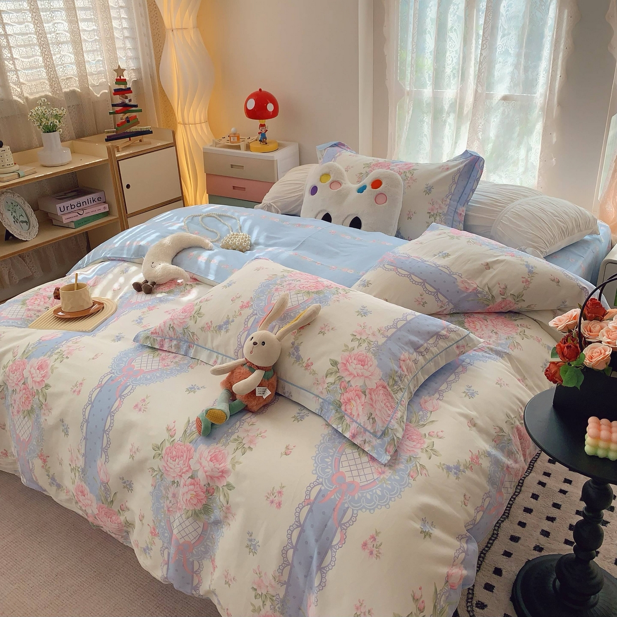 91家纺网 家纺一手货源 找家纺 莱豫家纺 2025新款小清新全棉纯棉四件套 仙本娜