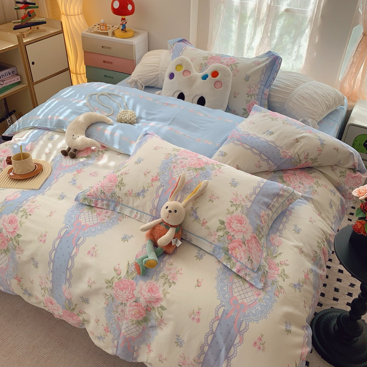 91家纺网 家纺一手货源 找家纺 莱豫家纺 2025新款小清新全棉纯棉四件套 仙本娜