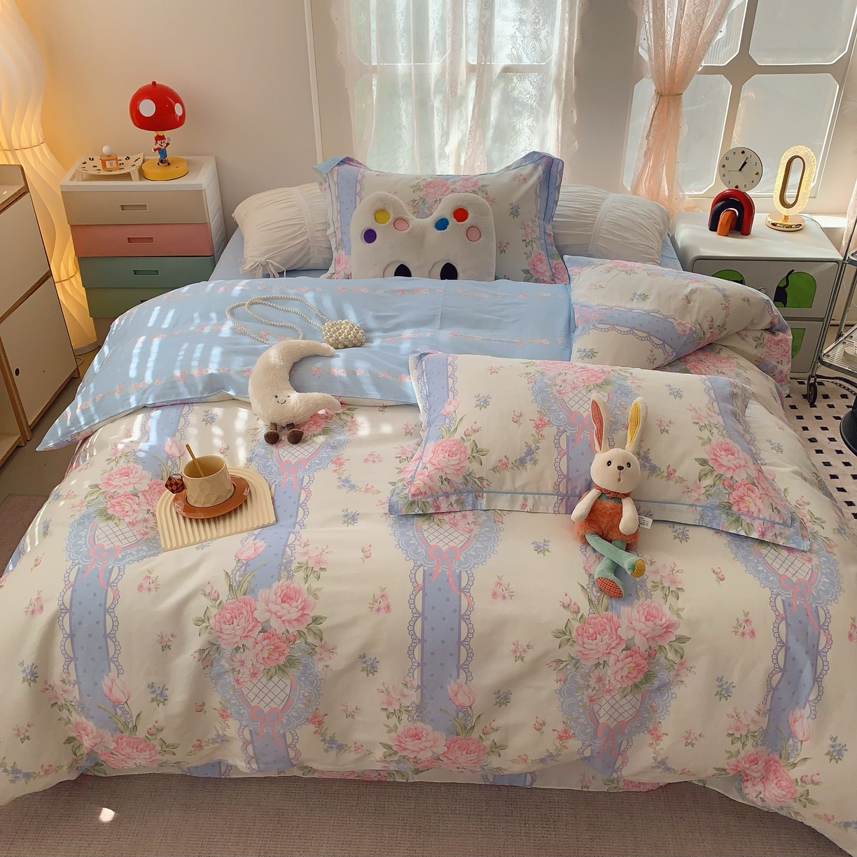 91家纺网 家纺一手货源 找家纺 莱豫家纺 2025新款小清新全棉纯棉四件套 仙本娜