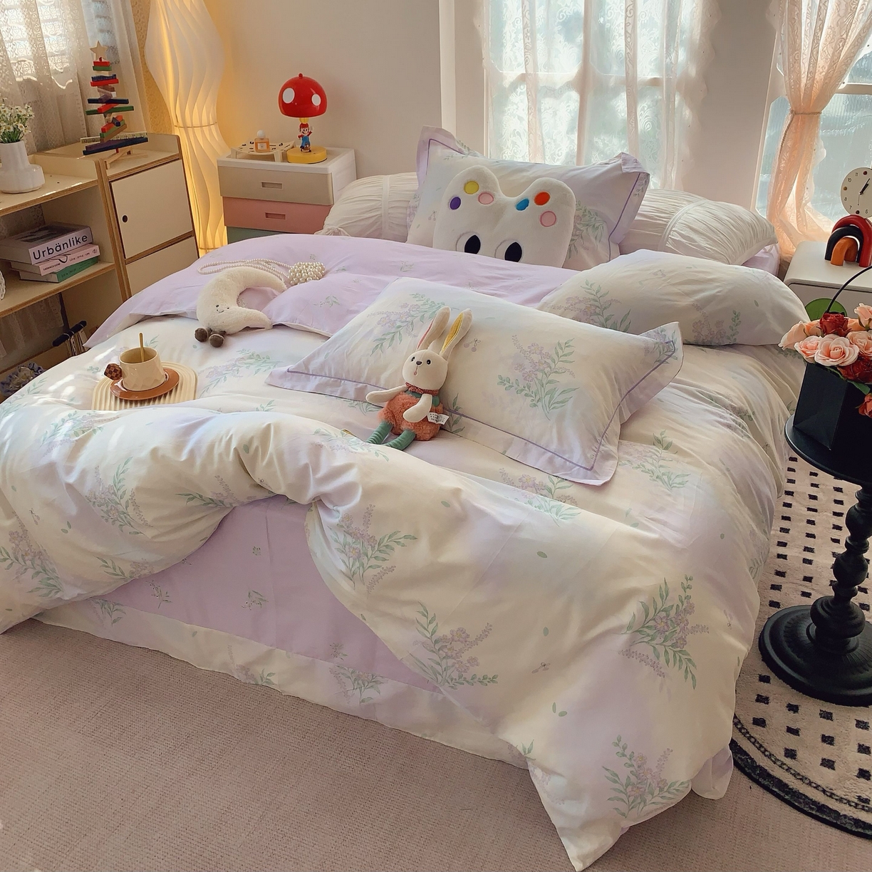 91家纺网 家纺一手货源 找家纺 莱豫家纺 2025新款小清新全棉纯棉四件套 芳华