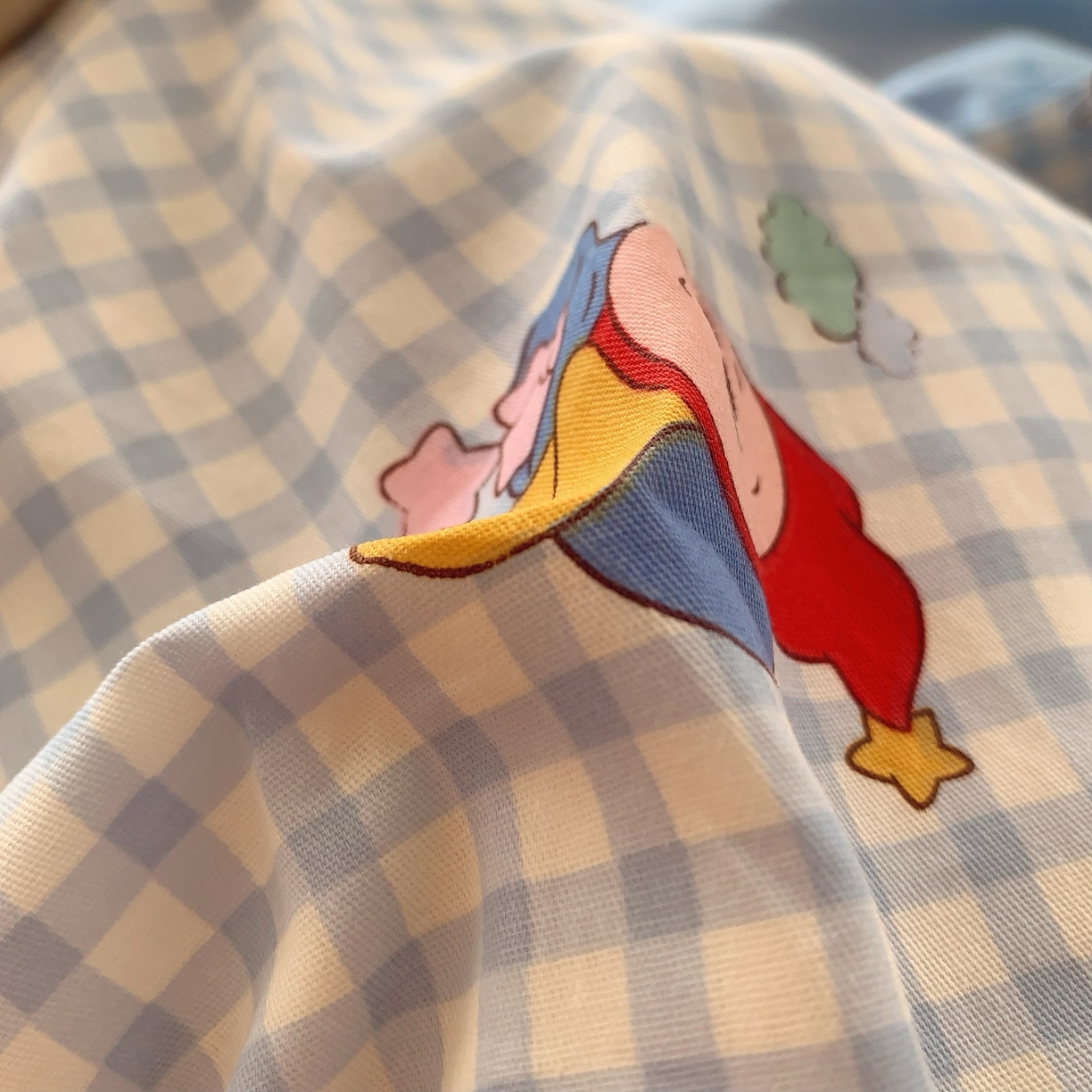 91家纺网 家纺一手货源 找家纺 莱豫家纺 2025新款小清新全棉纯棉四件套 星星人蓝