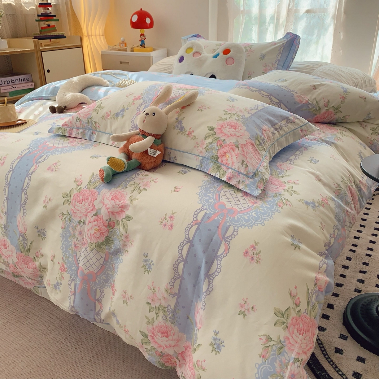 91家纺网 家纺一手货源 找家纺 莱豫家纺 2025新款小清新全棉纯棉四件套 仙本娜