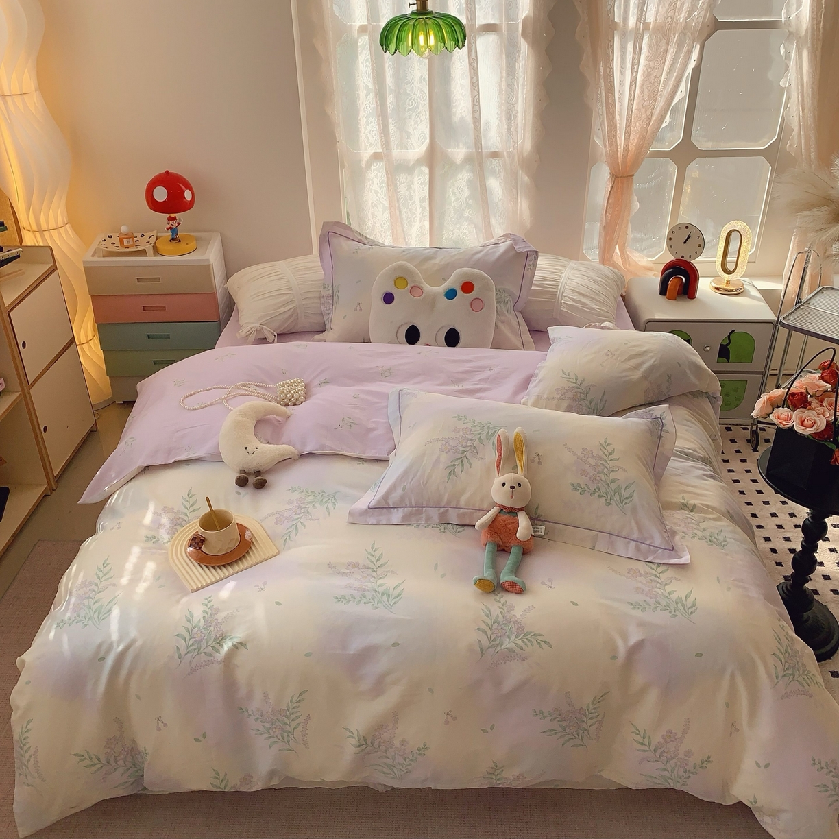 91家纺网 家纺一手货源 找家纺 莱豫家纺 2025新款小清新全棉纯棉四件套 芳华