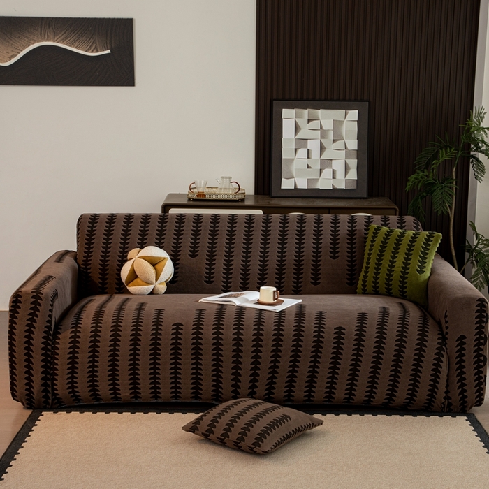 沐沐家纺 2026新款阳离子四季通用沙发套茂木修竹-咖啡