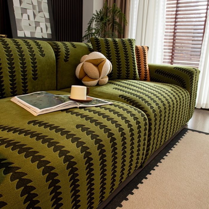 91家纺网 家纺一手货源 找家纺 沐沐家纺 2026新款阳离子四季通用沙发套茂木修竹-抹茶绿