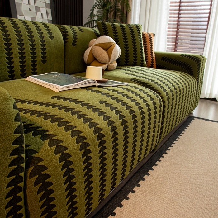 91家纺网 家纺一手货源 找家纺 沐沐家纺 2026新款阳离子四季通用沙发套茂木修竹-抹茶绿