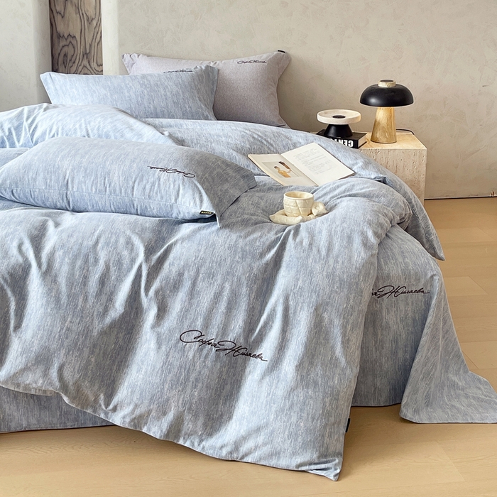 91家纺网 家纺一手货源 找家纺 （总）春皖家纺 2025新款棉天丝纯色刺绣四件套单品系列-四件套