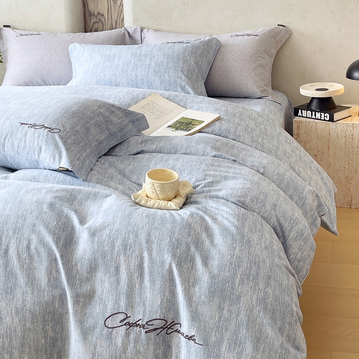 91家纺网 家纺一手货源 找家纺 （总）春皖家纺 2025新款棉天丝纯色刺绣四件套单品系列-四件套