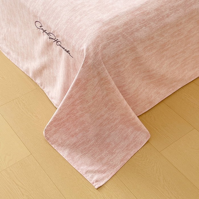 91家纺网 家纺一手货源 找家纺 春皖家纺 2025新款棉天丝纯色刺绣四件套单品系列-四件套 樱绮丝