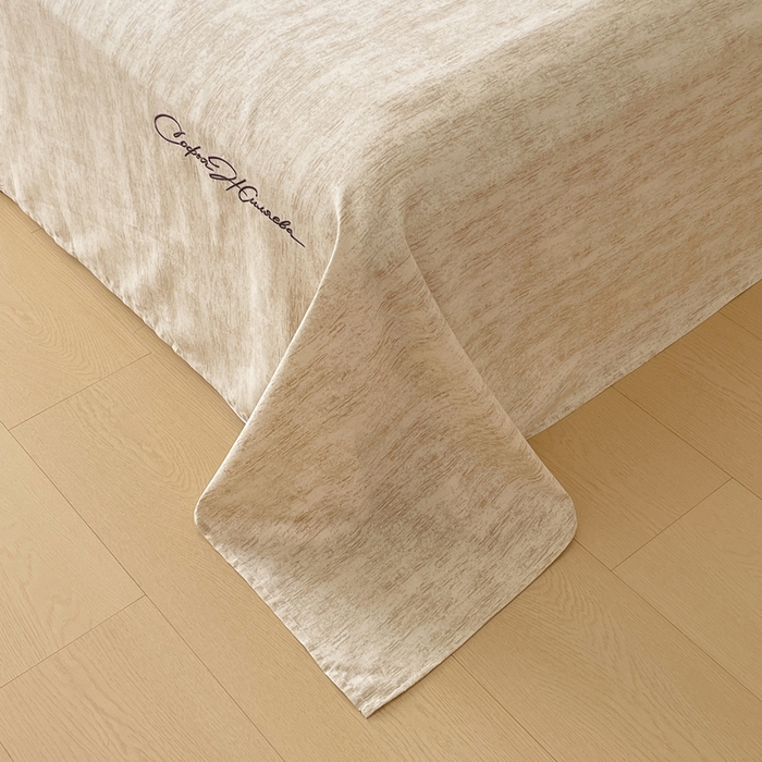 91家纺网 家纺一手货源 找家纺 春皖家纺 2025新款棉天丝纯色刺绣四件套单品系列-四件套 亮绮黄