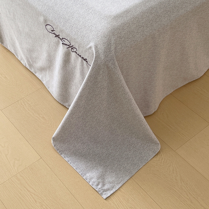 91家纺网 家纺一手货源 找家纺 春皖家纺 2025新款棉天丝纯色刺绣四件套单品系列-四件套 钛绮灰