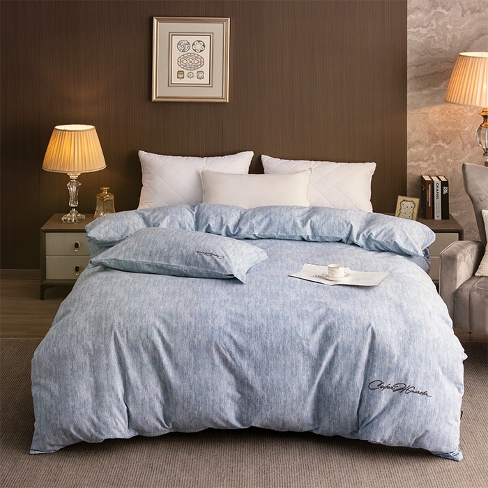 91家纺网 家纺一手货源 找家纺 （总）春皖家纺 2025新款棉天丝纯色刺绣四件套单品系列-单被套