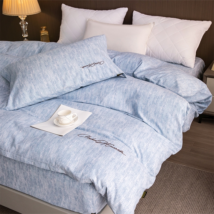 91家纺网 家纺一手货源 找家纺 （总）春皖家纺 2025新款棉天丝纯色刺绣四件套单品系列-单被套