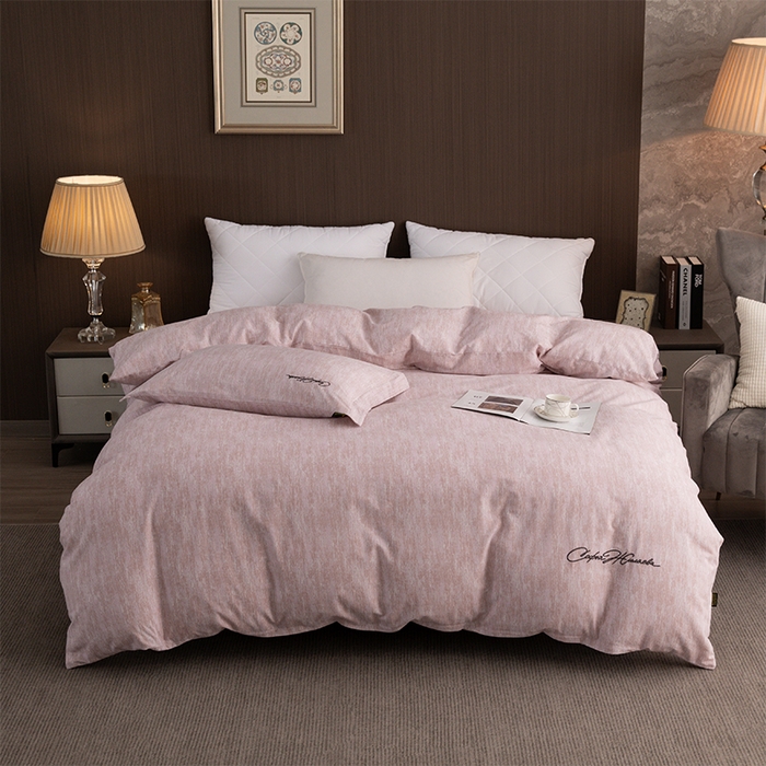 春皖家纺 2025新款棉天丝纯色刺绣四件套单品系列-单被套 樱绮丝