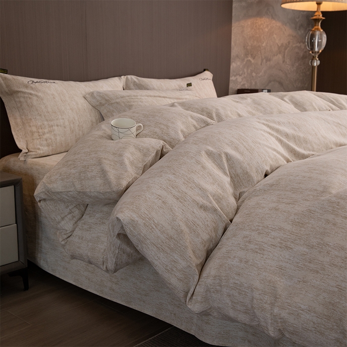 91家纺网 家纺一手货源 找家纺 春皖家纺 2025新款棉天丝纯色刺绣四件套单品系列-单被套 亮绮黄