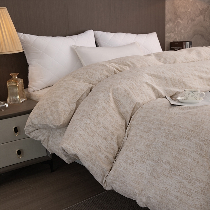 91家纺网 家纺一手货源 找家纺 春皖家纺 2025新款棉天丝纯色刺绣四件套单品系列-单被套 亮绮黄