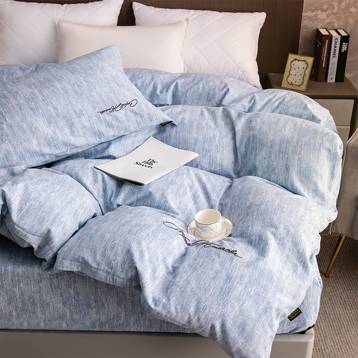 91家纺网 家纺一手货源 找家纺 （总）春皖家纺 2025新款棉天丝纯色刺绣四件套单品系列-单被套