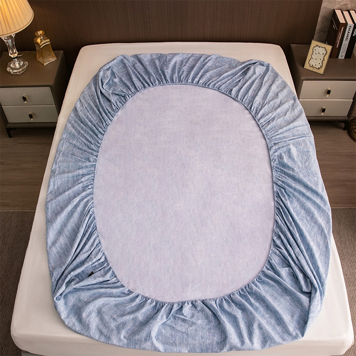 91家纺网 家纺一手货源 找家纺 （总）春皖家纺 2026新款棉天丝纯色刺绣四件套单品系列-单床笠